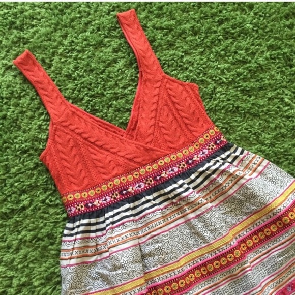 Free People Coachella Orange Knit Embroider Dress - Picture 3 of 8